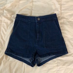 High waist jean shorts